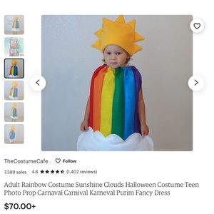 Rainbow Halloween Costume size 2T-4T